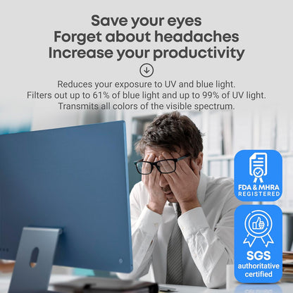 VINTEZ Blue Light Screen Protector Compatible With iMac 24 Inch (2021, 2022, 2023, 2024, M1, M3, M4) – Anti-UV Blue Light Blocking Film for Desktop PC, Eye Protection Filter, 21.5" x 12.6"