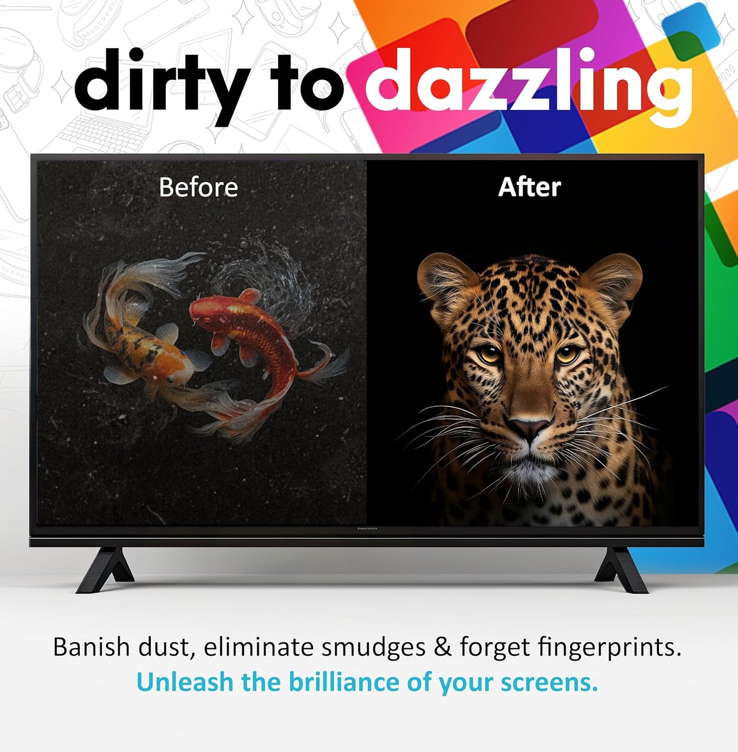 Pixel Perfect | 1.4oz | Mini Screen Cleaner Kit, for TV, Laptops, Computers, Monitors, Phones, Tablets | 40ml Cleaning Kit, Premium Natural Spray