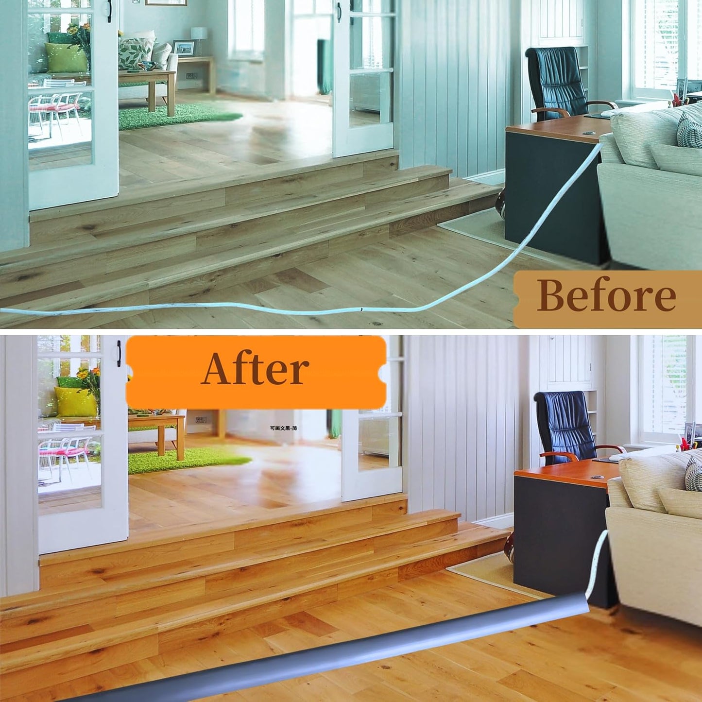 3.3ft Self Adhesive Floor Cord Cover,Heavy Duty Soft PVC Cable Protector and Extension Cord Hider,Cord Management System to Hide Wires on Floor,Cable Cavity:0.61" (W) x 0.32" (H) Gray