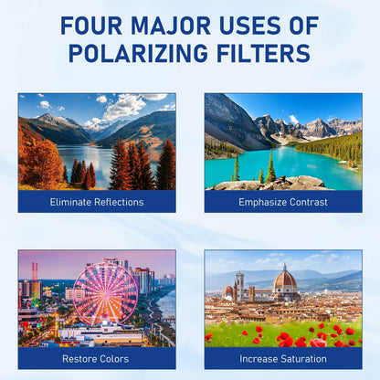 52mm Clip-on CPL Phone Camera Filter Kit, Circular Polarizer Filter, CPL Polarizer Phone Camera Lens Filter for iPhone Samsung/Android Smartphones