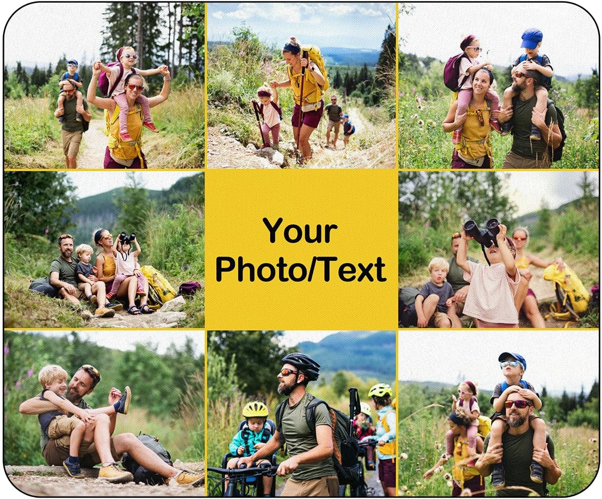 Custom Mouse Pad, Personalized Mouse Pad with Photo & Text, Neoprene Mouse Mat for Laptop Computer Office Desk, Mousepad Small with Anti-Slip Rubber Base