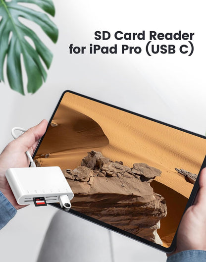 USB C SD Card Reader USB-C to SD MicroSD XD Picture MS Memory Stick Compact Flash Cards, Type C 6 Slots Trail Cameras Viewer Adapter for iPhone 15 16 iPad Mac Laptop MacBook More USBC Devices