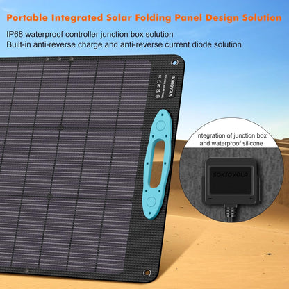 N-Type 16BB 200W Portable Solar Panels for Power Station,IP68 Waterproof ETFE Foldable Solar Panel Kit 25% High Conversion Efficiency Solar Panel for Camping Outdoor RV Blackout
