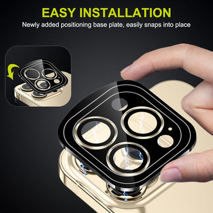 WSKEN for iPhone 14 Pro/iPhone 14 Pro Max Camera Lens Protector,[Night Shooting Mode] HD Tempered Metal Glass Camera Screen Protector Cover Film Accessories, Gold
