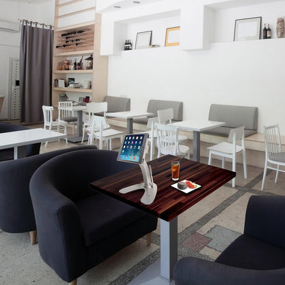 Dual Kiosk Stand- CTA Aluminum Stand with Locking Case and Cable. 360-Degree Rotating Base. Enclosure Designed for iPad mini Generations 1-5 with Access to all Ports and Buttons, Silver (PAD-ASKM)