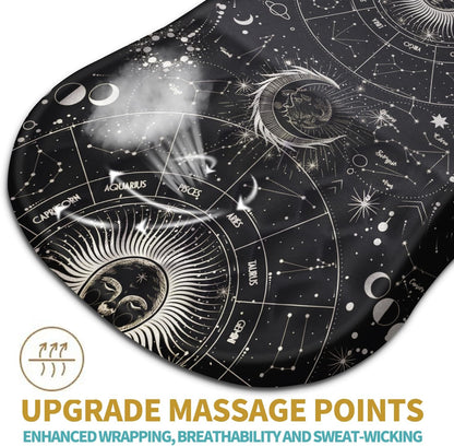 Hokafenle Ergonomic Mouse Pad Wrist Support with Massage Design, Wrist Rest Pain Relief Mousepad with Memory Foam&Non-Slip PU Base,Mouse Pads for Wireless Mouse (12x8 inch,Tarot Constellation)