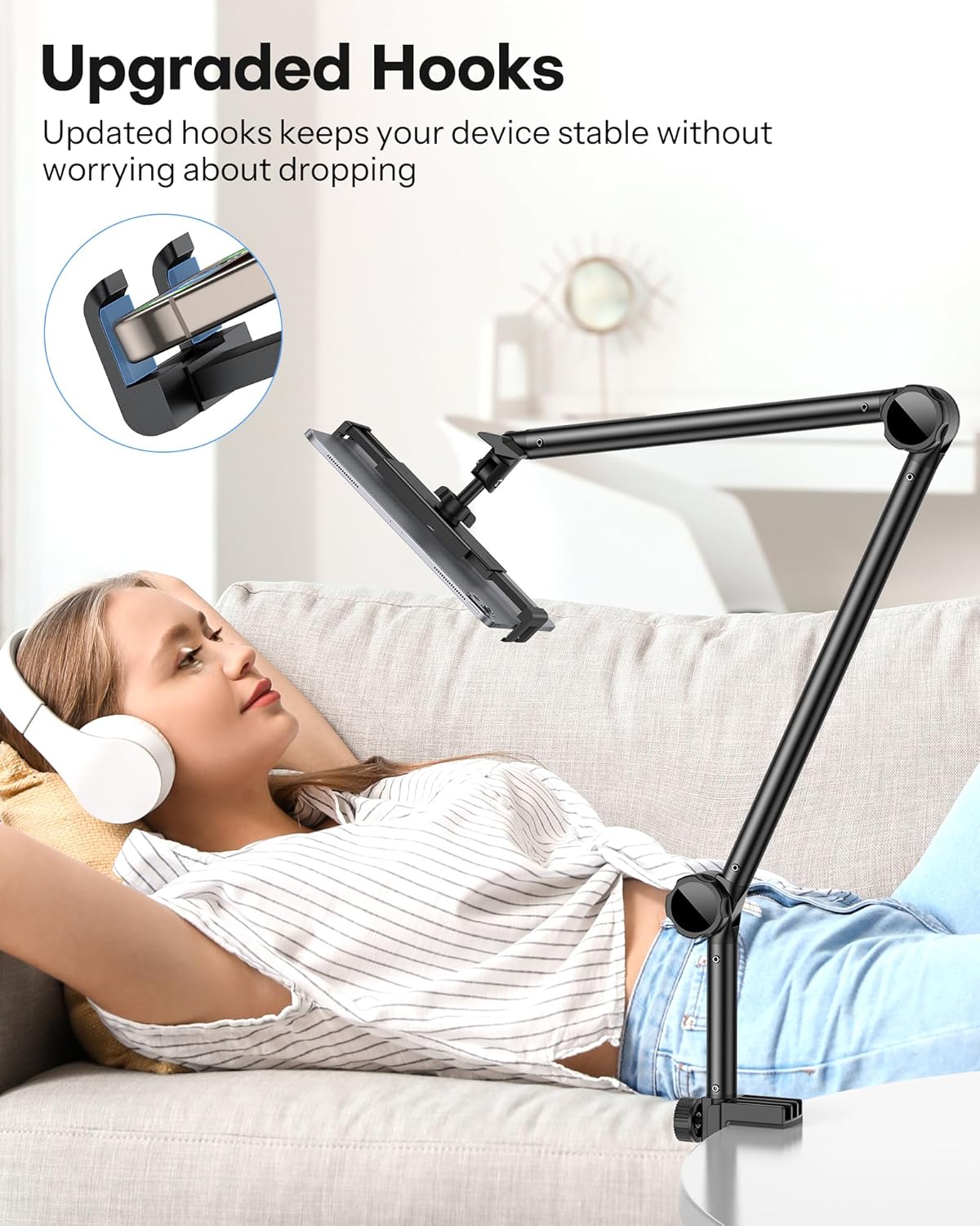 OMOTON Adjustable Tablet Stand for Desk, Tablet Mount for iPad, Phone Holder for Bed with 360° Rotation Fits for 4.7-11" iPad Pro, Air/Mini, Kindle and Phones