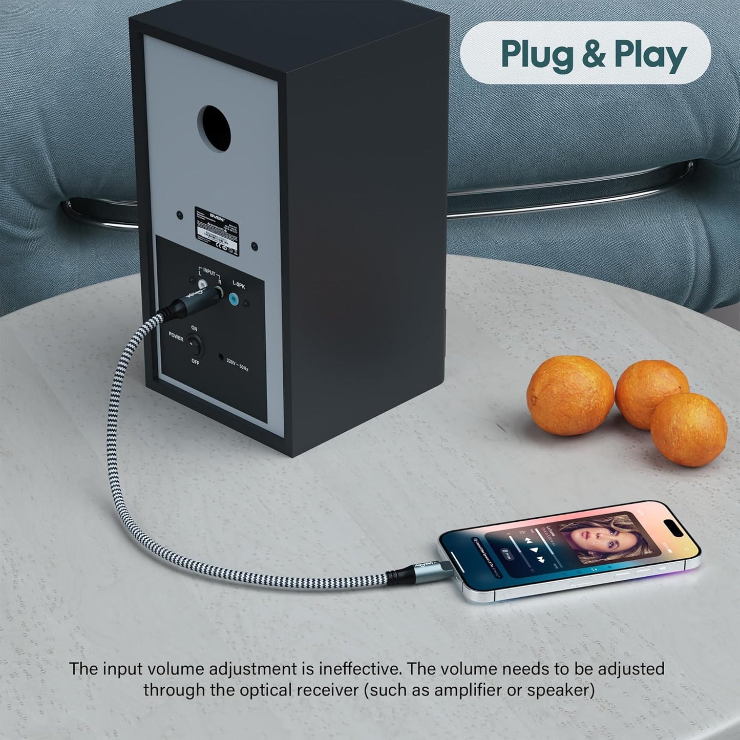 Adoreen Unidirectional USB C to Toslink Digital Optical Audio Cable 15 Ft, USB 2.0 Male to SPDIF Port Male Fiber Optic Adapter, Braided for TV/Soundbar, Sony PS5, Speaker-Not Toslink to USB