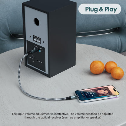 Adoreen Unidirectional USB C to Toslink Digital Optical Audio Cable 6 Ft, USB 2.0 Male to SPDIF Port Male Fiber Optic Adapter, Braided for TV/Soundbar, Sony PS5, Speaker-Not Toslink to USB