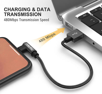 Short iPhone Charger 1FT 2Pack [ MFi Certified] 12 inch 90 degree Lightning Cable Fast Nylon Braided Right Angle iPhone Charging Cord Compatible with iPhone 14/13/12/11/XS/XR/X/8/7/6/6s Puls/iPad