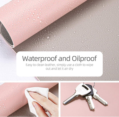YSAGi Multifunctional Office Desk Pad, Ultra Thin Waterproof PU Leather Desk Mat, Dual Use Desk Writing Mat for Office/Home (35.4" x 17", Pink)