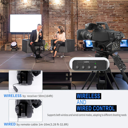 Wireless and Wired Remote Commander & Lanc Camera Zoom Controller for Sony – Focus, Iris, Zoom, ND Adjust, Daisy Chain – Replaces Sony RM-30BP – Compatible with HXR-NX5R, PXW-FS7,PXW-Z280, MCX-500