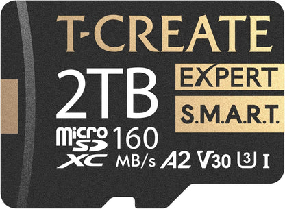 TEAMGROUP T-Create Smart A2 2TB Micro SDXC U3 V30 4K R/W Speed up to 160/150 MB/s High Speed Flash Memory Card for Creators, Compatible with GoPro, Insta360 TTCS2TIA2V3003