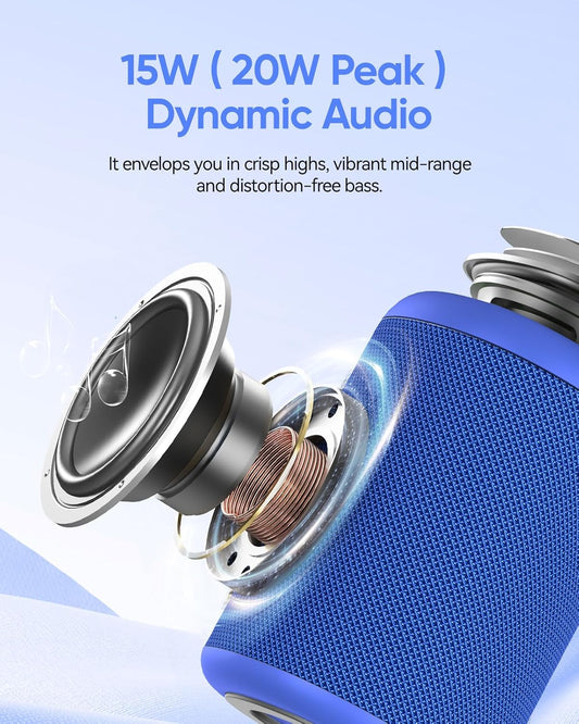 Portable Bluetooth Speaker with Lights, Powerful Crystal Clear Sound, IPX5 Waterproof, All Day Playtime, AUX&TF-Card Input, Bluetooth 5.3, TWS Paring, Small Wireless Speaker for Outdoor, Gift Ideas