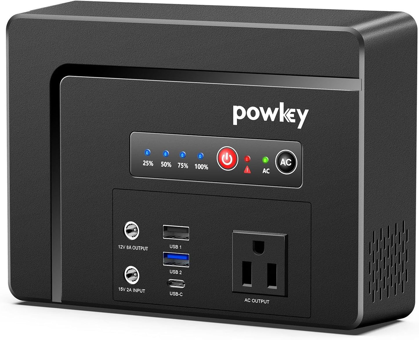 Powkey Portable Power Station 100W Rated, 97Wh Small Portable Generator with AC Outlet 110V/PD 65W USB C Fast Charging, 26400mAh Laptop Charger Power Bank for Outdoor Camping Home Battery Backup