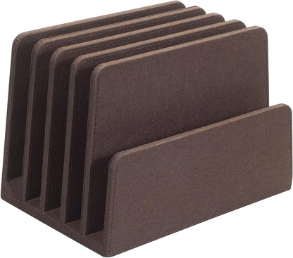 MobileVision Multi Device Stand & Organizer for Smartphones, Tablets and Laptops, Executive Dark Brown, 5 Slots