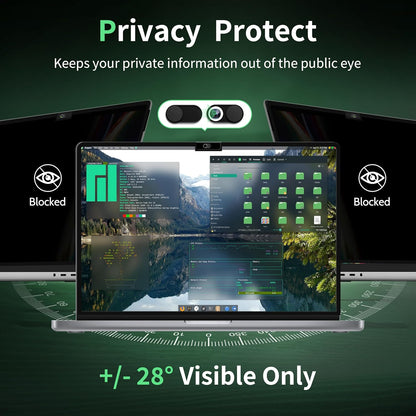 Privacy Screen for MacBook Air 15 Inch M2/M3/M4(2023-2025)-A3241 A2941 A3114 Anti Blue Light Glare Filter Removable Computer Protector, Bubble-Free Monitor Shield Laptop Film With Camera Cover