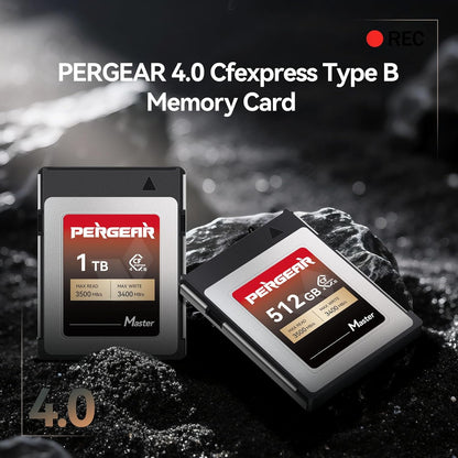 PERGEAR 1TB Cfexpress 4.0 Type B Memory Card(Master Series),3500MB/s Write Speed & 3400MB/s Read Speed,8k RAW Video Recording & Photo,Compatible with C500 Mark III,1DX Mark III;Z6,Z7II,Z9,D850;DC-S1