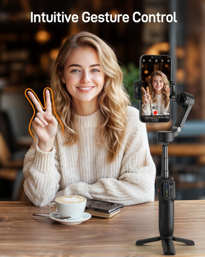 hohem iSteady X3 SE Plus Gimbal Stabilizer for iPhone, 3-Axis Phone Gimbal with Detachable Remote Control, Extendable Rod, 11-Hour Battery, Portable Foldable Stabilizer for Video Recording