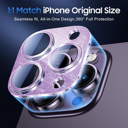 UniqueMe 3 Packs Compatible for iPhone 14 Pro Max/iPhone 14 Pro Camera Lens Protector Acrylic [Not Glass],[Case Friendly][Scratch-Resistant][Night Shooting Mode]-Glitter Purple