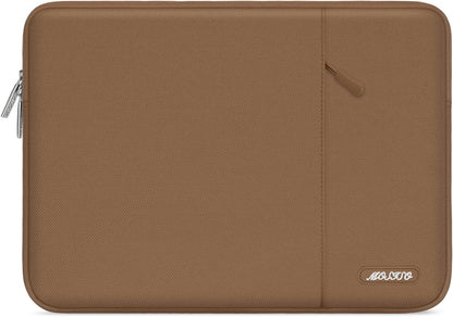 MOSISO Laptop Case 13.3 inch, 13-13.3 inch Laptop Sleeve Compatible with MacBook Air/Pro 13 / Pro 14, HP Dell ASUS Lenovo Notebook, Polyester Vertical Computer Sleeve Bag with Pocket, Mocha
