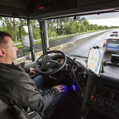 Heavy Duty Drill Base iPad Mount, Tablet Holder for Truck/Car/Boat/Wall/Desk/Vehicle Dashboard,360° Adjustable Aluminum Alloy Arm Mount Compatible with 7~12.9" iPad/Nexus/Fire HD/e-Book/Switch