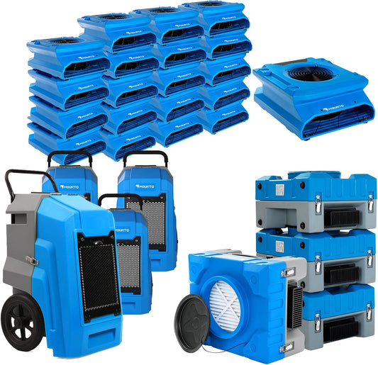 MOUNTO Water Damage Restoration Combo Package Deals (20xAir Mover, 4x Air Scrubber, 4x LGR Dehumidifiers)