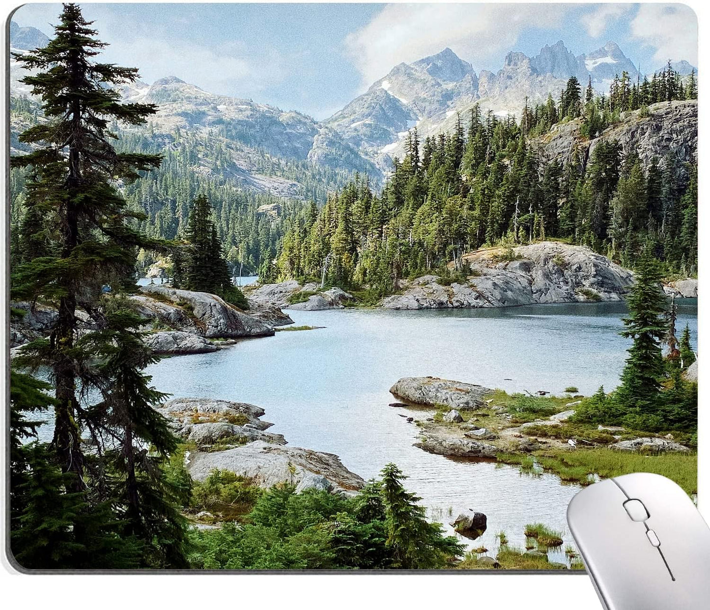 Hokafenle Mouse Pad, Natural Landscape Mouse Pad, Forest Waterfall Mousepad, Premium-Textured Square Waterproof Mouse Mat Non-Slip Rubber Base Mouse Pads for Office Laptop