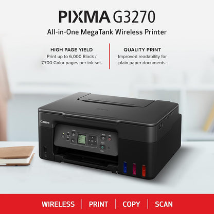 Canon MegaTank G3270 All-in-One Wireless Inkjet Printer. for Home Use, Print, Scan and Copy