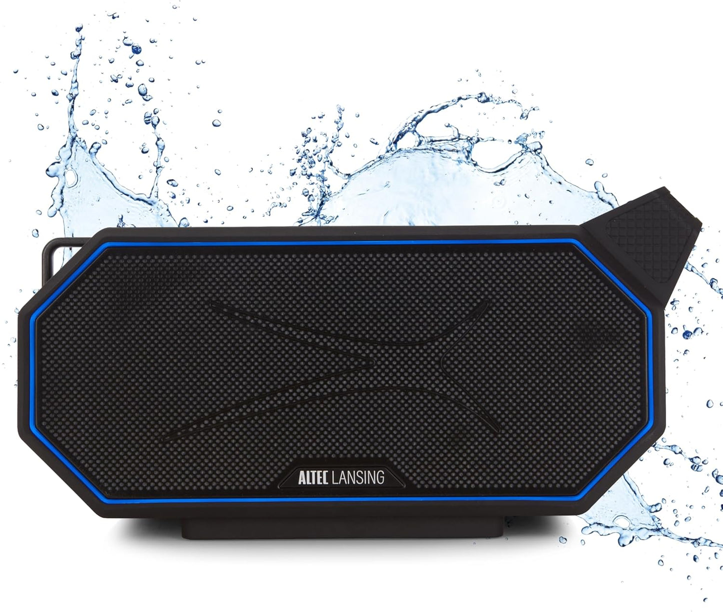 Altec Lansing Portable Bluetooth Speaker HYDRABOOM 2.0, 32W Output Power, 16Hr Playtime, Party Sync, Qi Wireless Charging, Everything-Proof, Voice Assistant Compatible - Black