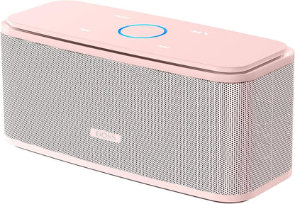 DOSS SoundBox Touch Wireless Bluetooth Speaker with 12W HD Sound and Bass, IPX5 Water-Resistant, 20H Playtime, Handsfree, Portable for Office, Home, Outdoor, Travel- Light Pink