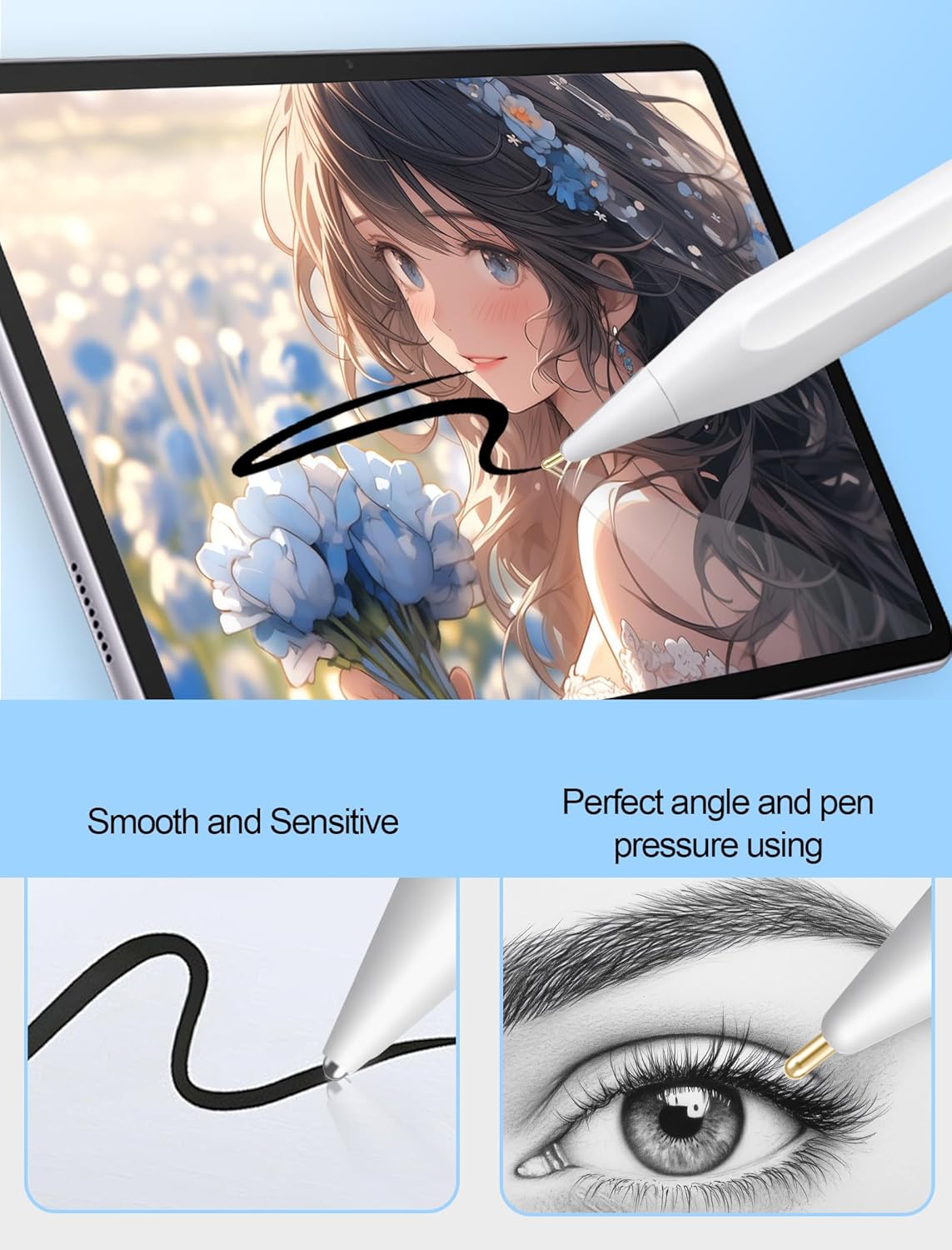 Replacement Tips for Apple Pencil Accessories - 4 Pack Mix Replacement Pencil Tips for Apple Pencil 2nd/ 1st Gen/USB-C/Pencil Pro