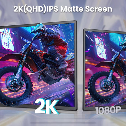 2K 180Hz Portable Monitor,23.8" 2560x1440 QHD 120% SRGB IPS FreeSync Gaming Moniter USB-C HDMI Large Work Home Office Second Monitor VESA Mountable, Adjustable Tilt & Height for Laptop, PS4,Xbox