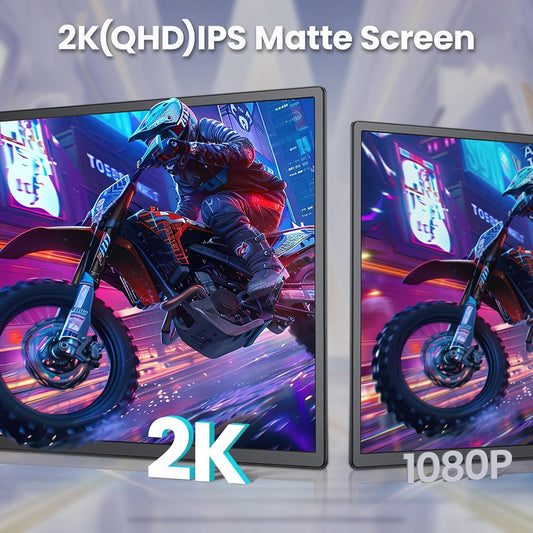 2K 180Hz Portable Monitor,23.8" 2560x1440 QHD 120% SRGB IPS FreeSync Gaming Moniter USB-C HDMI Large Work Home Office Second Monitor VESA Mountable, Adjustable Tilt & Height for Laptop, PS4,Xbox