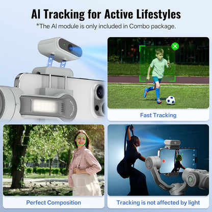 ZHIYUN CINEPEER Smooth 5E Combo Gimbal Stabilizer for iPhone, Android, Built-in Fill Light, Tripod, 3-Axis 300g Payload Phone Gimbal, Gesture Control, Vlogging Stabilizer for YouTube, TikTok