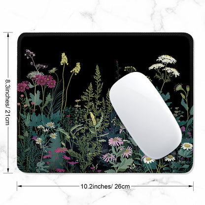 ITNRSIIET Mouse Pad with Stitched Edge Premium Textured Smooth Precise Operation Waterproof Washable Non-Slip Rubber Base Desktop Protection Mat, 10.2×8.3×0.12 inches, Pretty Flowers