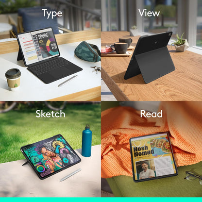 Logitech Combo Touch iPad Air 13-inch (M2 & M3)(2024, 2025) Keyboard Case - Midnight Black and Logitech Crayon Digital Pencil (2018 and Later)