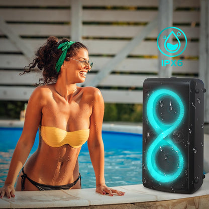 Monster Cycle Plus Bluetooth Speaker, 380W High Power Portable Party Speaker with 7 Lighting Effects, 108dB Loud Stereo Sound, 24H Playtime, Speakers with Subwoofer for Outdoor, Party