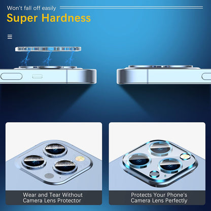 UniqueMe [3 Pack] Camera Lens Protector Compatible with iPhone 13 Pro 6.1" / 13 Pro Max 6.7" Tempered Glass,[Case Friendly][New version][Scratch-Resistant][Easy Installation] -Blue