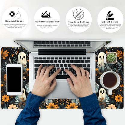 Retro Gothic Kawaii Desk Mat Cute Dark Academia Desk Pad Large Floral Mouse Pad XXL Gaming Mousepad, Laptop Computer Keyboard Mouse Mat, Deskmat Office Decor Accessories for Women, 31.5x15.75 in
