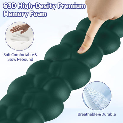 Cloud Wrist Rest Keyboard, Cloud Keyboard Wrist Pad Set with PU Leather Memory Foam, Cute Arm Rest for Palm Support, PC/Gaming Desk Accessories/Office Setup/Computer Hand Cushion - Dark Green