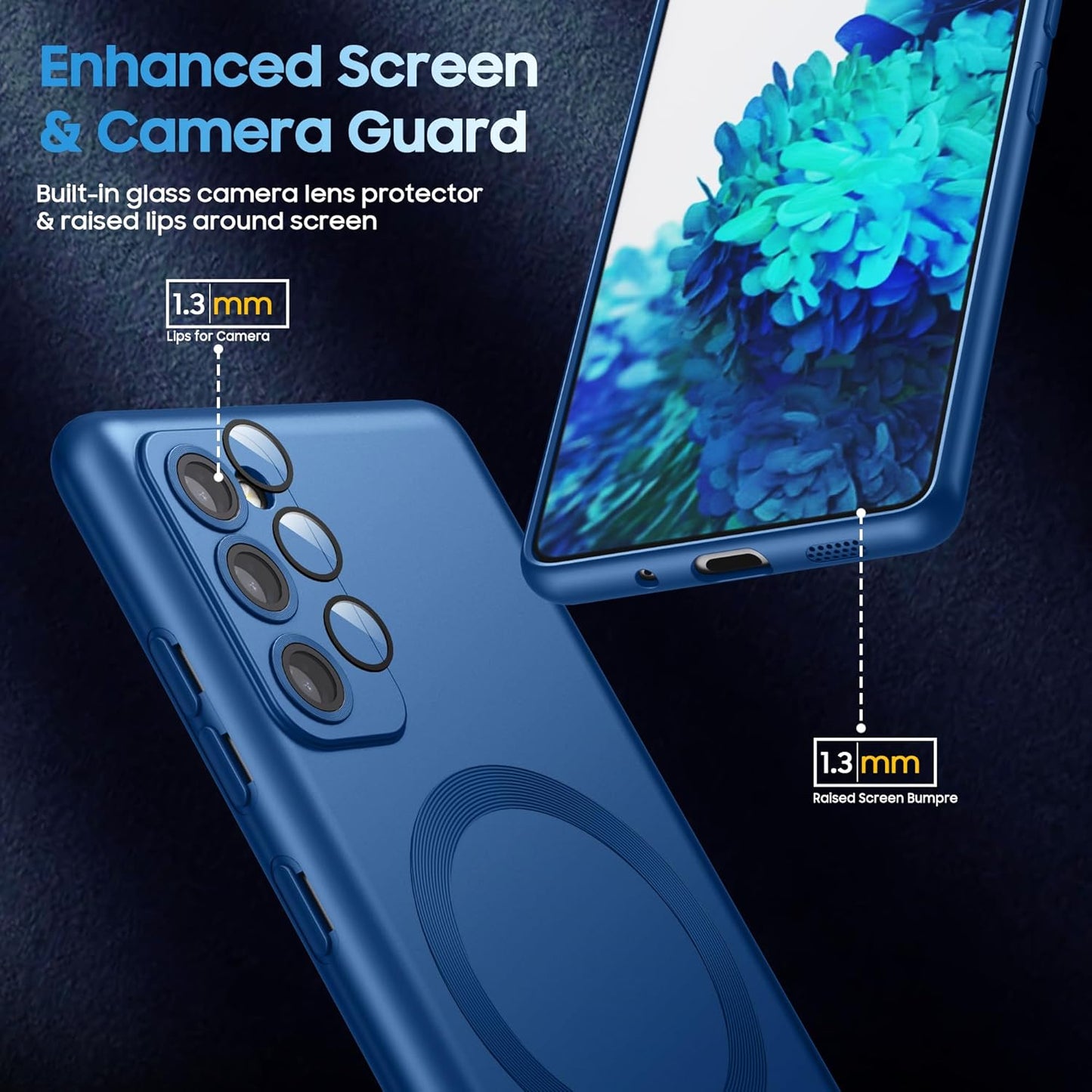 Magnetic for Samsung Galaxy S20 FE 5G Case 【Compatible with MagSafe Only】【Built-in Camera Lens Protector】 Slim Soft TPU Shockproof Phone Shell (Blue)