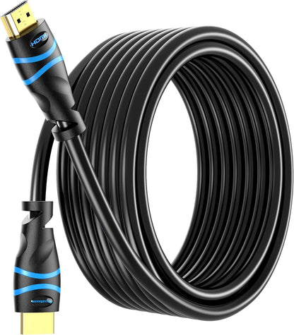 BlueRigger 4K HDMI Cable 50FT (4K 30Hz, HDR10, in-Wall CL3 Rated, High Speed, HDCP2.2, eARC) - Long HDMI Cable Compatible with Home Theatre, HDTV, Gaming Consoles, Streaming Devices