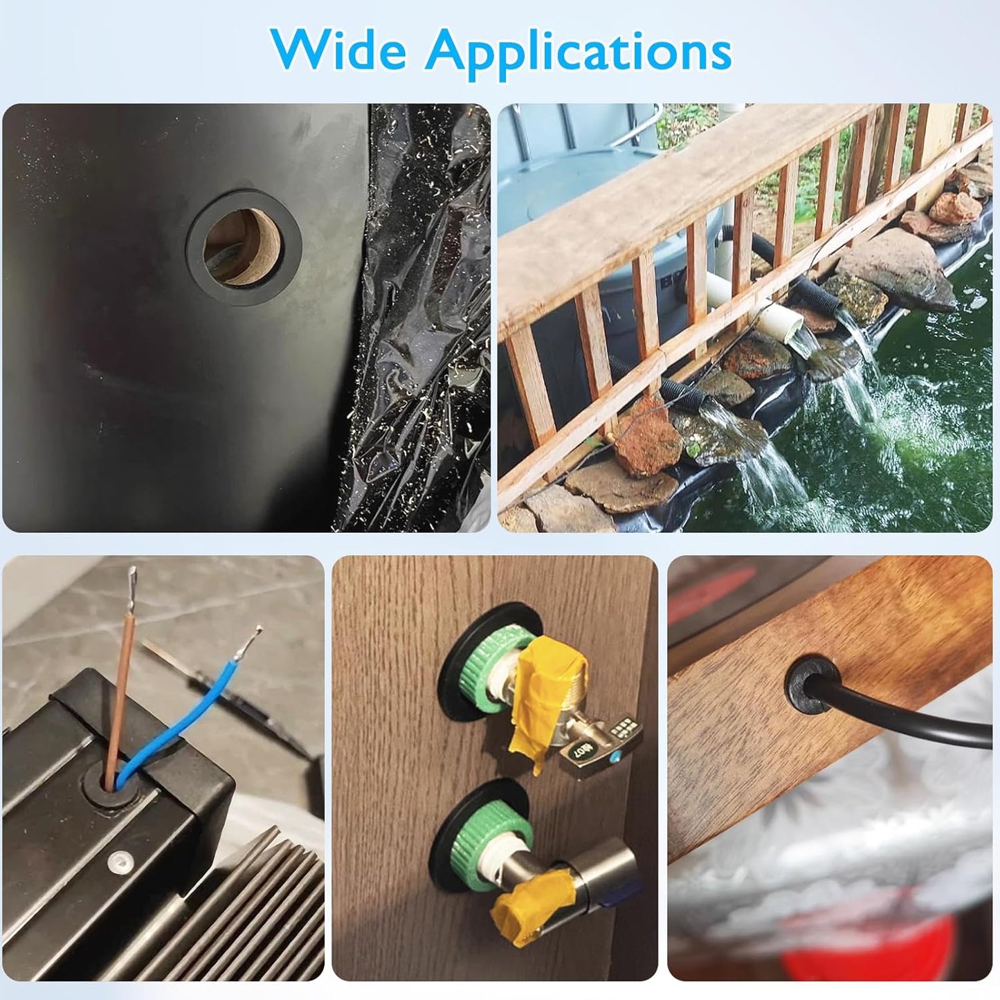 25 Pcs 5/16" Drill Hole, 3/16" ID Silicone Rubber Grommets for Wiring, Top Hat Grommets for Tubes Cables, Waterproof L-Shape O-Ring Seal Hose Gasket in Hydroponic Irrigation Systems