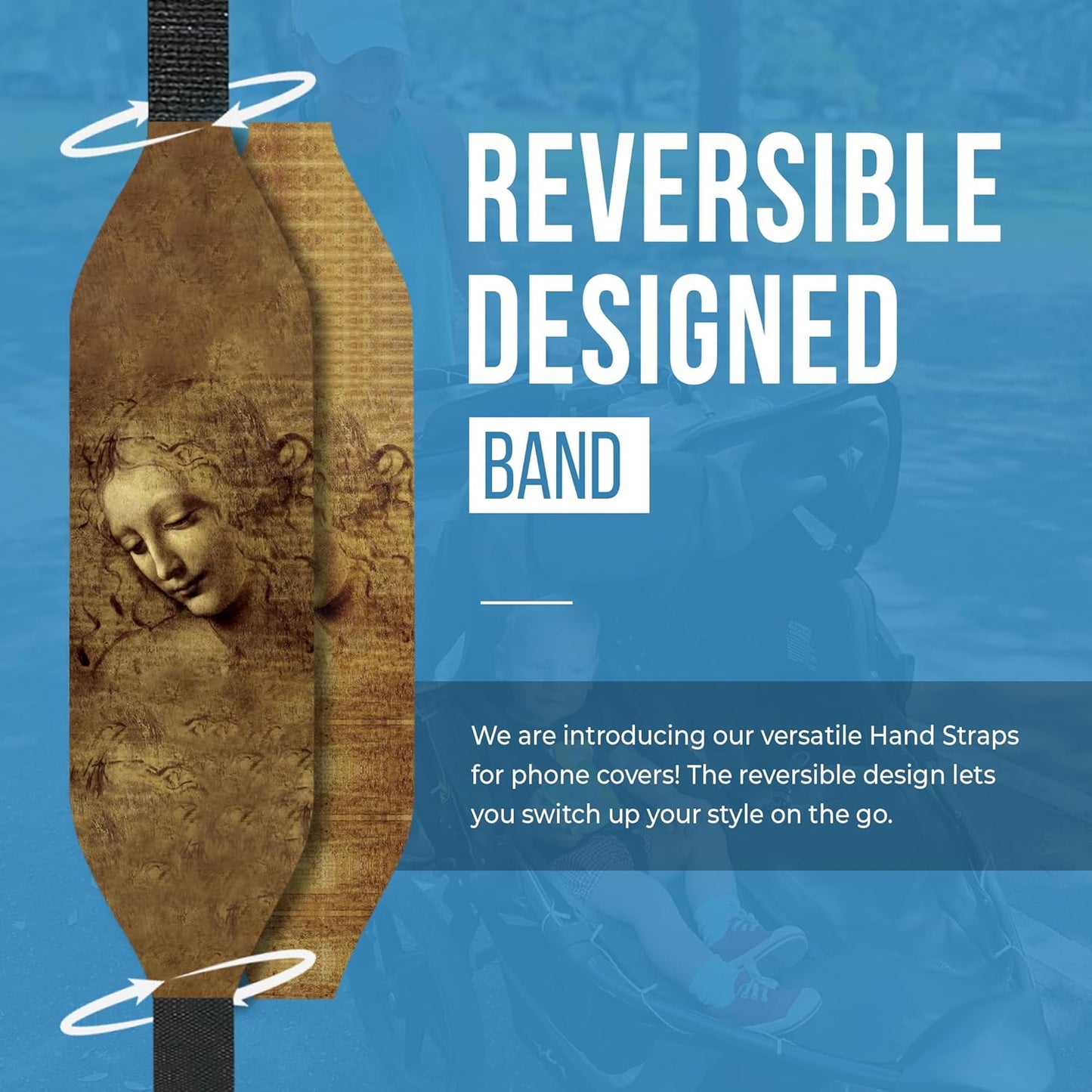 Customizable Universal Phone Grip Strap| Pack of 2| Reversible Phone Hand Strap for Phone Cases As Phone Loop Holder| Secure Handling By Comfortable Phone Strap - Head of Women