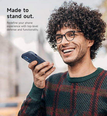 SURITCH for iPhone 12/12 Pro Case with Magnetic Camera Slide Cover and Adjustable Kickstand, Compatible with MagSafe, Shockproof Bumper Case Slim Protective Cover for iPhone 12/12 Pro 6.1 Inch, Blue