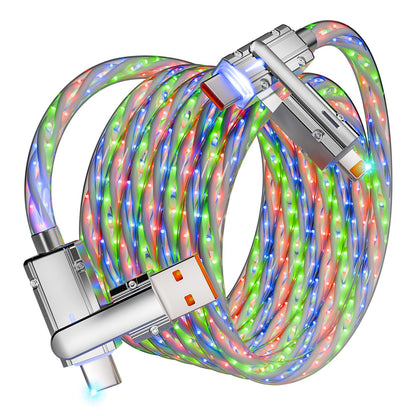 4 in 1 Charging Cable Fast Charging 66W, USB C Cable 3.3 FT Chubby USB A/C to C/L Multi Charging Cable with Light for iPhone 16/15/14/13 Series/MacBook/iPad Pro/Samsung