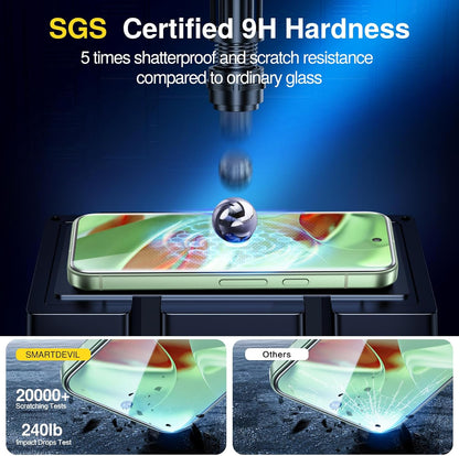 SMARTDEVIL [3+1 Pack Screen Protector For Google Pixel 9 With Camera Lens Protector, FingerPrint Reader Compatible, Clear 9H Tempered Glass Film, Fast & Easy Installation, Alignment Frame