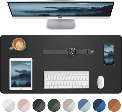 Non-Slip Desk Pad,Mouse Pad,Waterproof PU Leather Desk Protector,Ultra Thin Large Desk Blotter,Waterproof Keyboard mat for Office/Home/Decor(Black 23.6" x 13")
