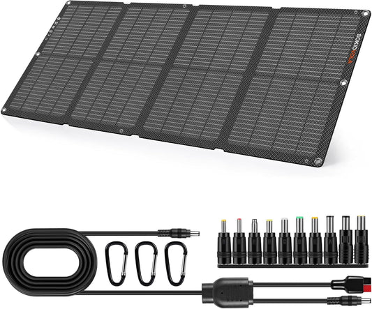 N-Type 16BB 60W Portable Solar Panels NextGen Foldable Solar Panel Charger Kit 25% Efficiency with DC USB-C USB-A Output ETFE IP68 Waterproof Solar Panel for Travel Outdoor Camping RV Trip